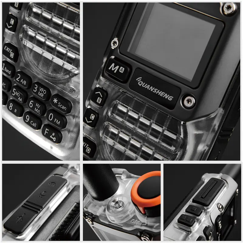 New Quansheng UV-K6 UHF VHF Walkie Talkie UV-K5(8) Full Band Type-C Scrambler NOAA Wireless Copy Frequency Transparent Ham Radio