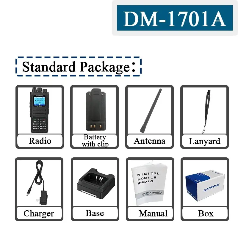 Baofeng DM-1701A DMR walkie talkie Dual Time Slot Open GD77 dual mode analog Digital Tier Long Range UHF VHF upgraded Radio