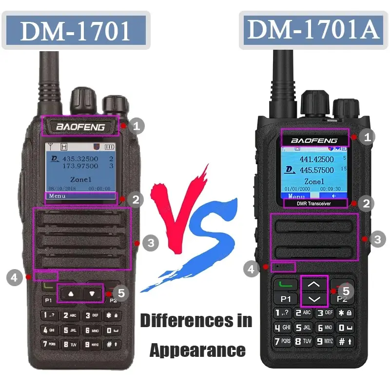 Baofeng DM-1701A DMR walkie talkie Dual Time Slot Open GD77 dual mode analog Digital Tier Long Range UHF VHF upgraded Radio