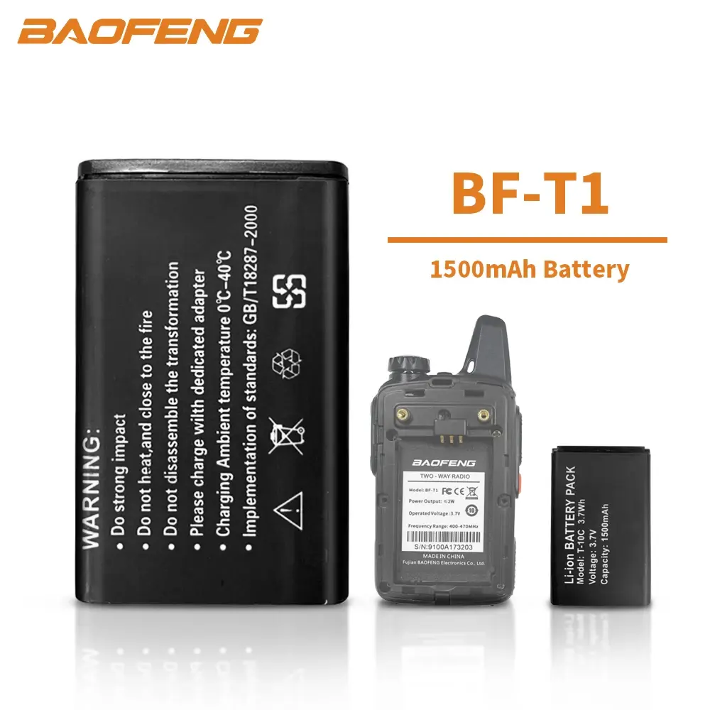 BAOFENG BF-T1 3.7V 1500mAh Li-ion Battery Spare for Baofeng BF T1 Walkie Talkie bf-t1 Ham Radio Accessories Two Way Radio