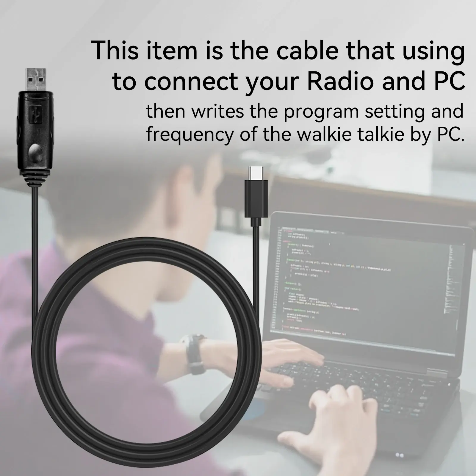 Radtel USB Programming Cable Type C Interface For Radtel RT-880 RT-880G RT-6D UV-98 plus R5000 R6000 Ham Radio Walkie Talkie