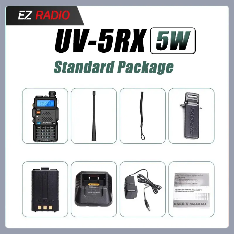 Baofeng UV-5RX Walkie Talkie Wireless Copy Frequency 128 CH Long Range Commutator Amateur Ham M-5R UV5R Receiver Two Way Radio
