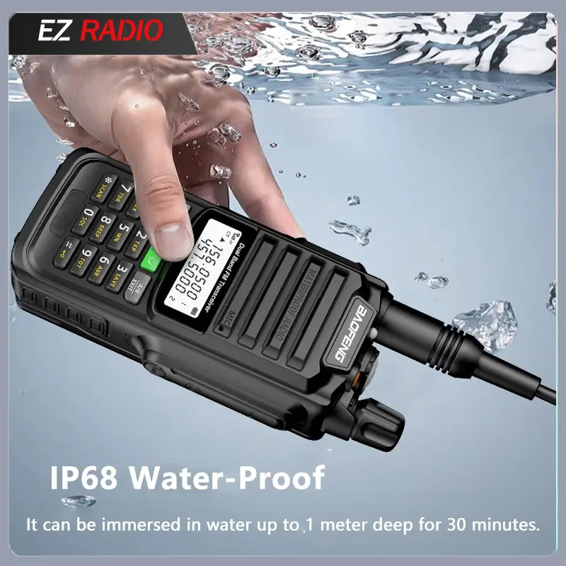 2 PCS BAOFENG UV68 Pro Max V2 10W UHF/VHF Dual Band TypeC Charger IP68 Waterproof CB Radio Long Range Ham Radio Walkie Talkie 9R