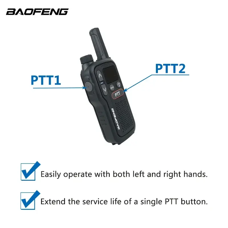 BF-T18 Baofeng Mini Walkie Talkie UHF Micro USB Charging Monitor 16 Channels FM 8km Long Range Military Radios Upgrade of BF-T20