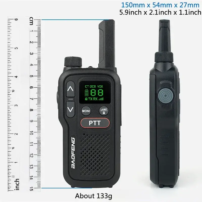 BF-T18 Baofeng Mini Walkie Talkie UHF Micro USB Charging Monitor 16 Channels FM 8km Long Range Military Radios Upgrade of BF-T20