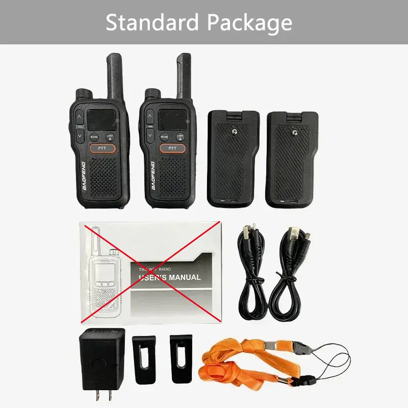 BF-T18 Baofeng Mini Walkie Talkie UHF Micro USB Charging Monitor 16 Channels FM 8km Long Range Military Radios Upgrade of BF-T20