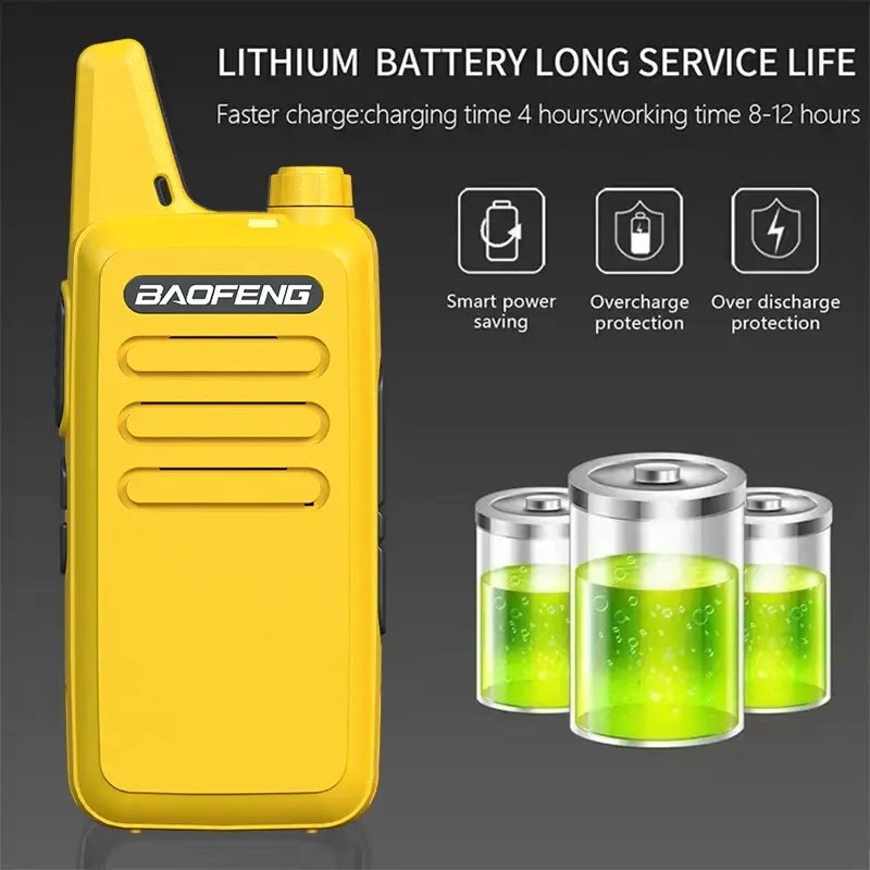 2PCS Baofeng BF-T20D Mini Walkie Talkie 5W USB-C Charge 1500mAh Portable Two Way Radio Upgrade of BF-C5 for Hunting Child's Gift
