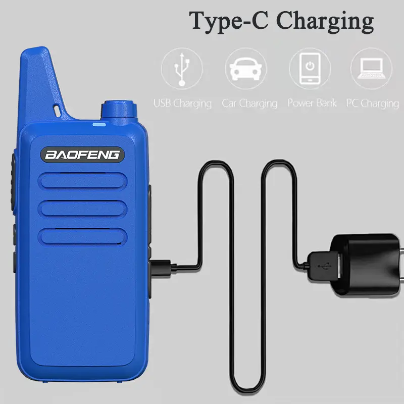 2PCS Baofeng BF-T20D Mini Walkie Talkie 5W USB-C Charge 1500mAh Portable Two Way Radio Upgrade of BF-C5 for Hunting Child's Gift