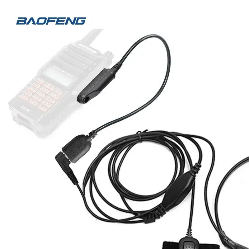 Baofeng UV-68 Pro Max Audio Adapter Cable 2 Pin K Plug Earphone Speaker Mic for UV-9R Pro UV-S22 UV-XR UV9G Waterproof Connector