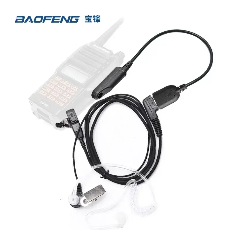 Baofeng UV-68 Pro Max Audio Adapter Cable 2 Pin K Plug Earphone Speaker Mic for UV-9R Pro UV-S22 UV-XR UV9G Waterproof Connector