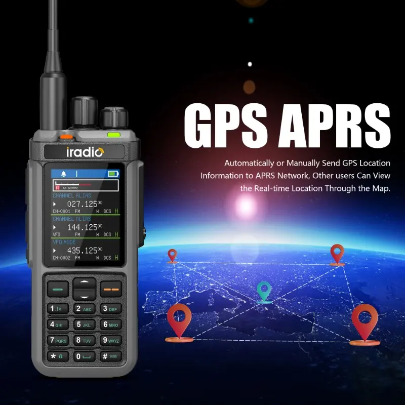 Iradio UV-98 PLUS GPS APRS Multi Band Walkie Talkie 10Watts AM FM CB SSB HF Cross Band Repeater Long Range RT-880G Two Way Radio