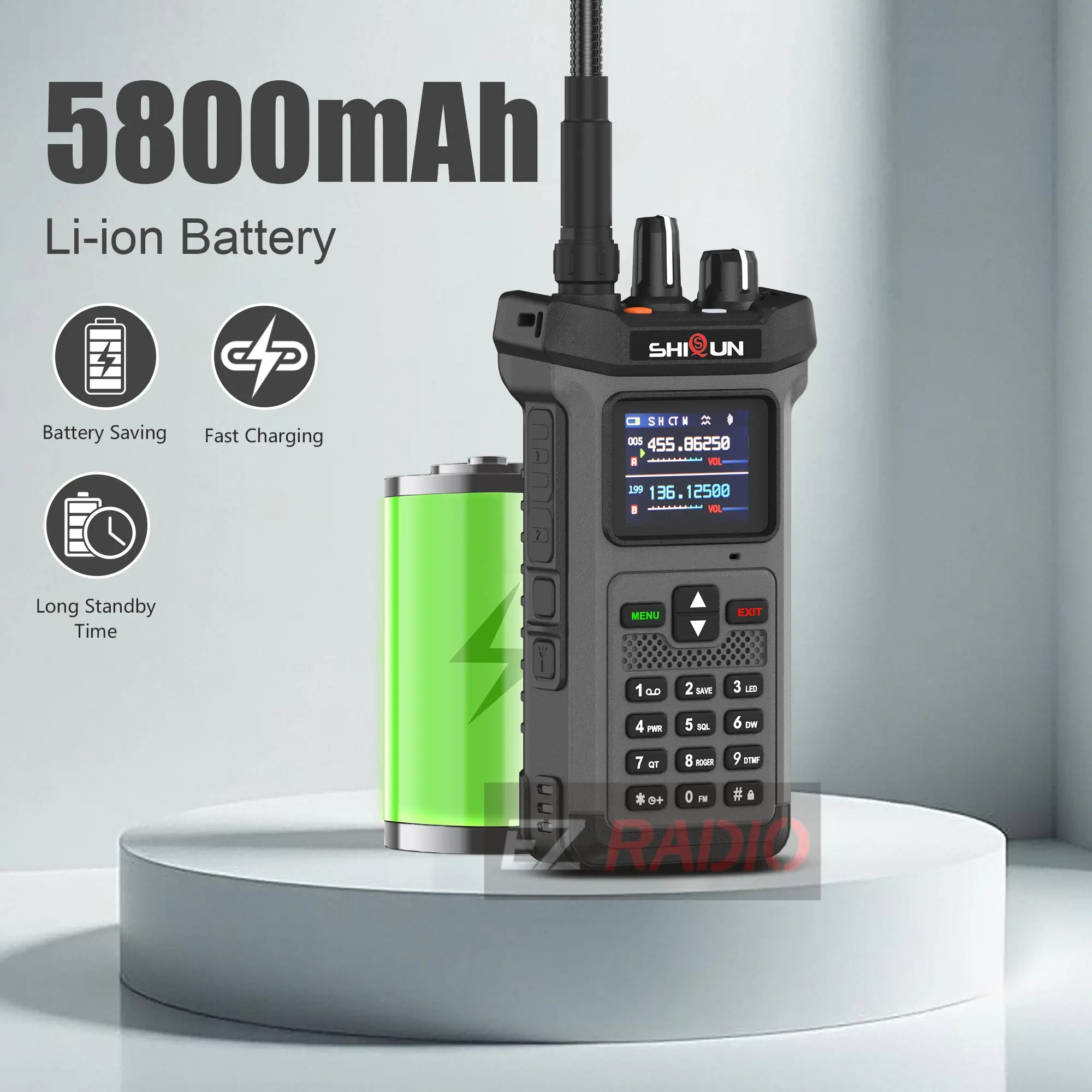 SQ-8500 20W Walkie Talkie Dual-Purpose Power Bank Strobe Lights Type-C Super Power IP54 Waterproof Two Way Radios 무전기 For Hiking