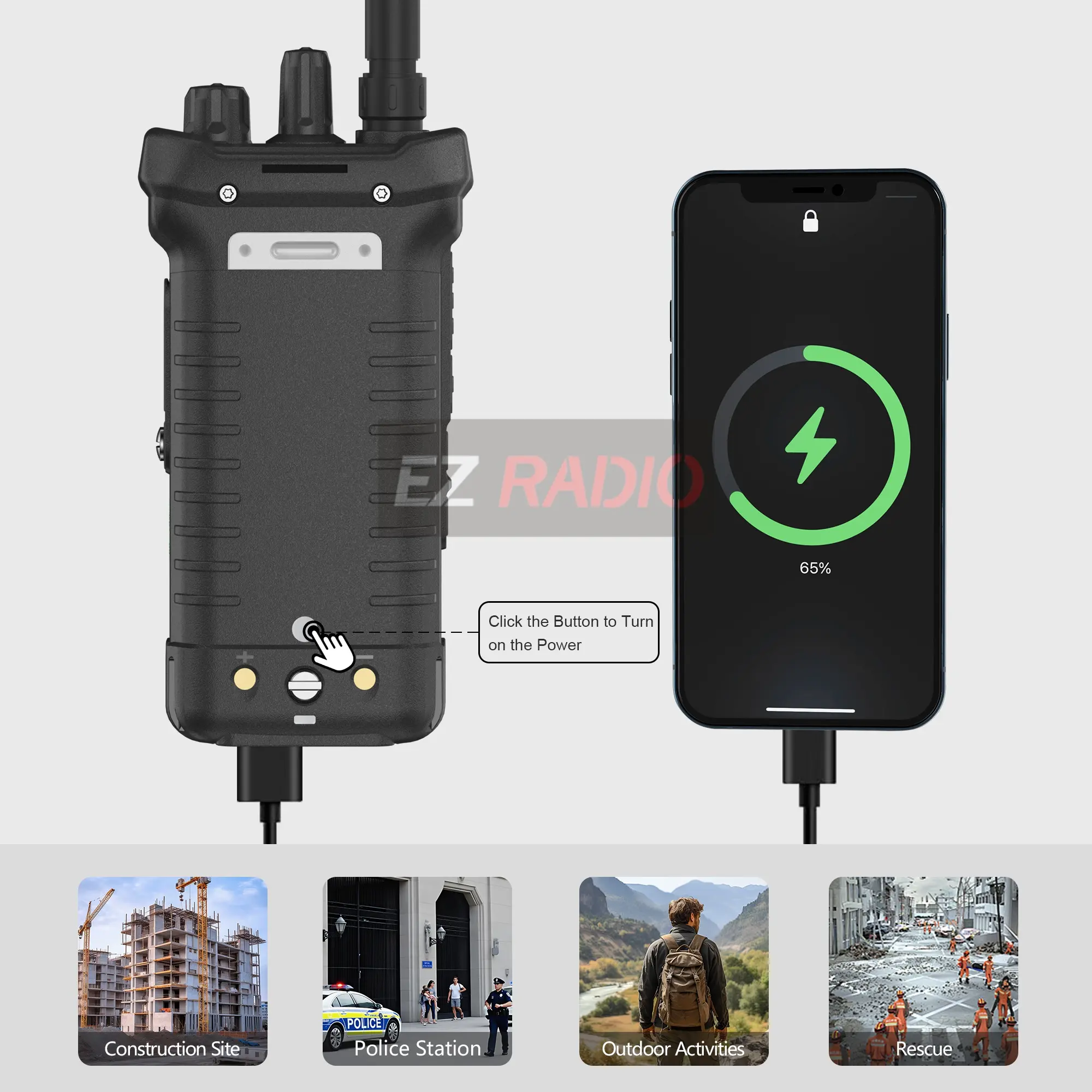 SQ-8500 20W Walkie Talkie Dual-Purpose Power Bank Strobe Lights Type-C Super Power IP54 Waterproof Two Way Radios 무전기 For Hiking