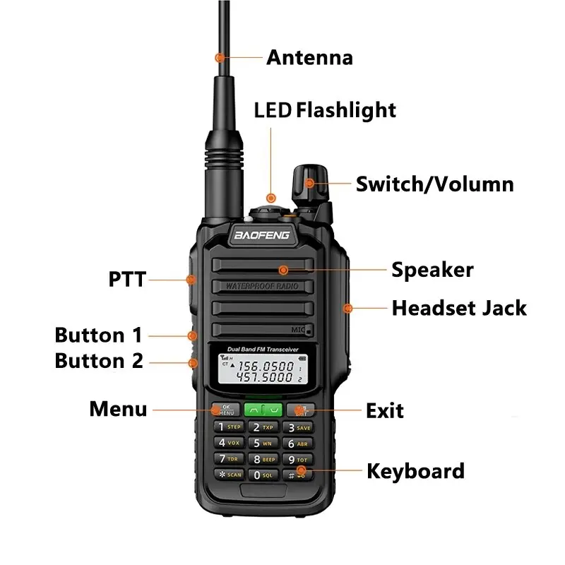 Baofeng UV-68 Pro Max V2 10W IP68 Walkie Talkie Waterproof High Power CB Ham Long Range UV-S22 Pro V2 UV-98 Pro Portable Radios