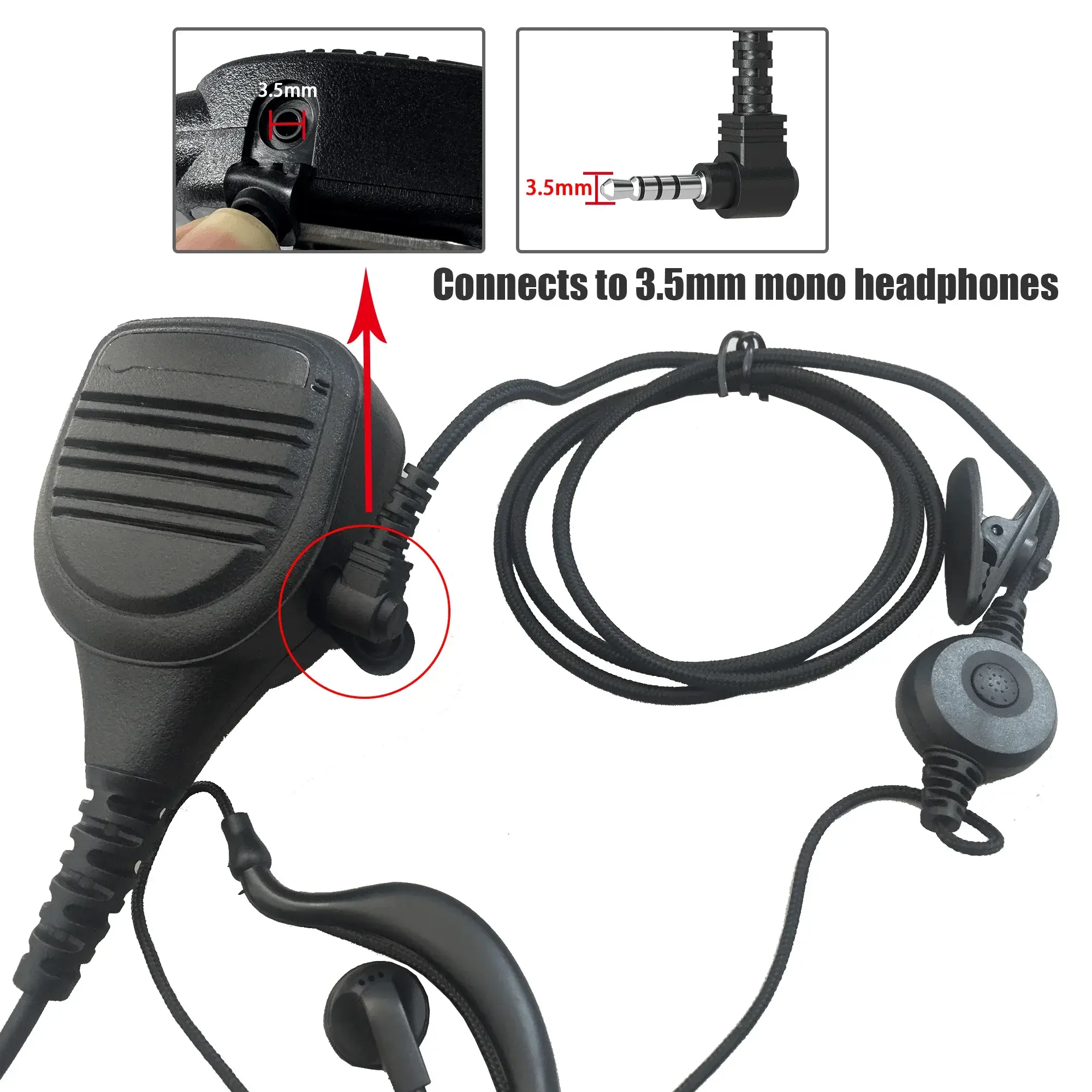 2-Pin M Type Microphone Speaker Walkie Talkie Handheld Mic Compatible with Motorola CP88 GP308 GP68 GP88 XTN446 Two Way Radios