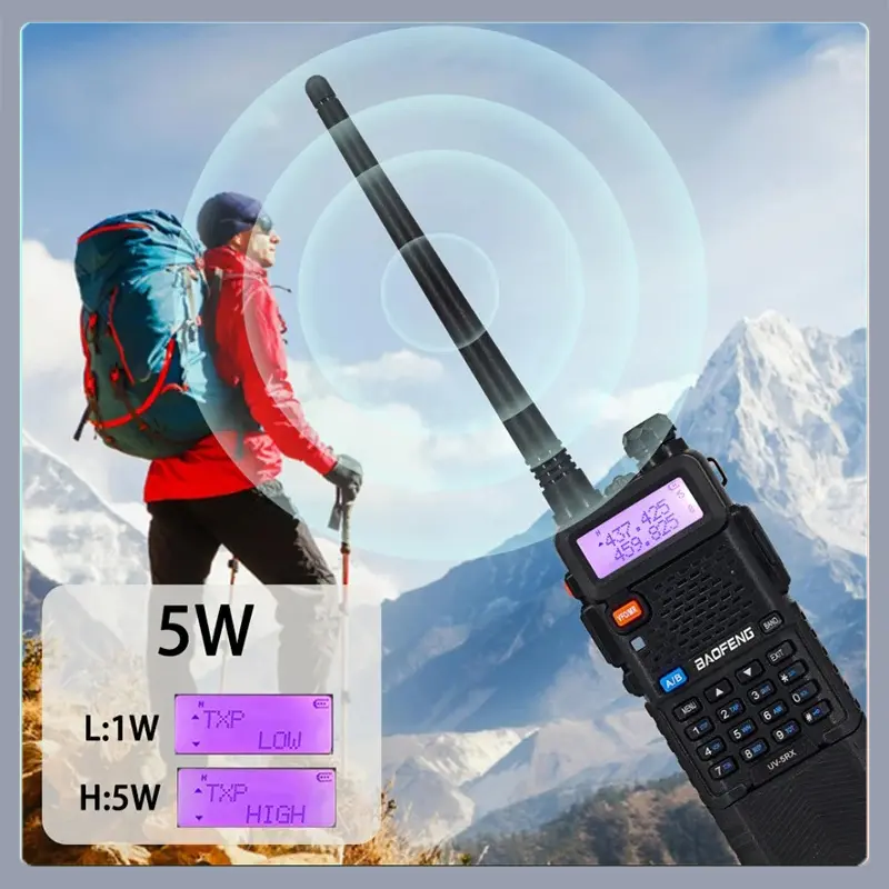 Baofeng UV-5RX Walkie Talkie M-5R 5W Multi-Band 3800mah Type-C Charging Wireless Copy Frequency AM FM Radio UV5R Upgrade Version