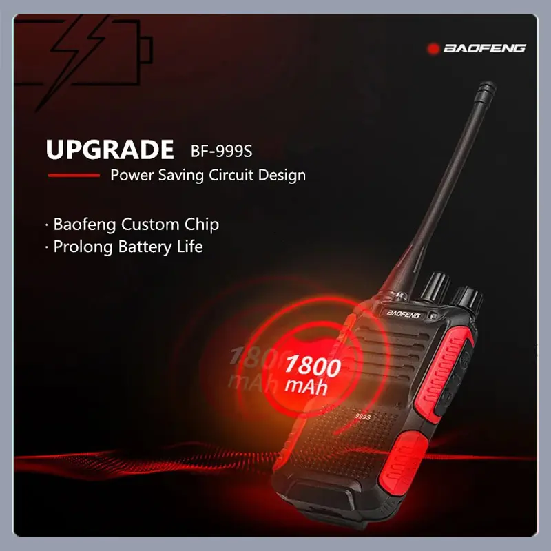 Baofeng BF-999S WalkieTalkie 2-5KM UHF Military Radio Two Way Ham Radio FM Transceiver CB Radios 3-5KM BF999s Update of 777S