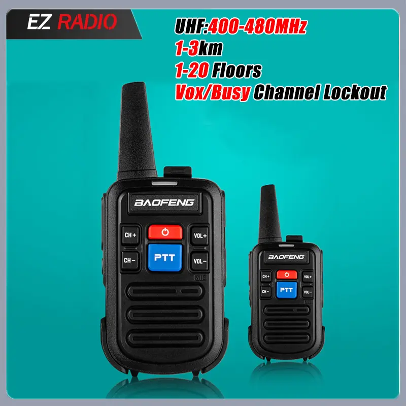 1/2/4 PCSBaofeng BF-C50 Mini Walkie Talkie UHF 400-480mhz Dual PTT Kid's Woki Toki TPC Charging HF Transceiver Children's Gift