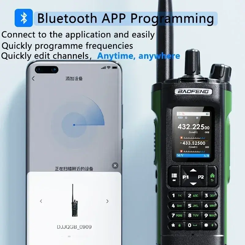 UV32 Baofeng Walkie Talkie 10W GPS Bluetooth Programm UHF VHF AM USB-C Charging Copy Frequency Long Range Updated of UV-25M 152
