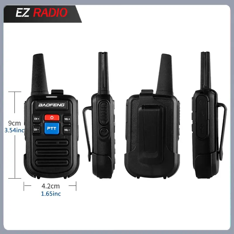 1/2/4 PCSBaofeng BF-C50 Mini Walkie Talkie UHF 400-480mhz Dual PTT Kid's Woki Toki TPC Charging HF Transceiver Children's Gift