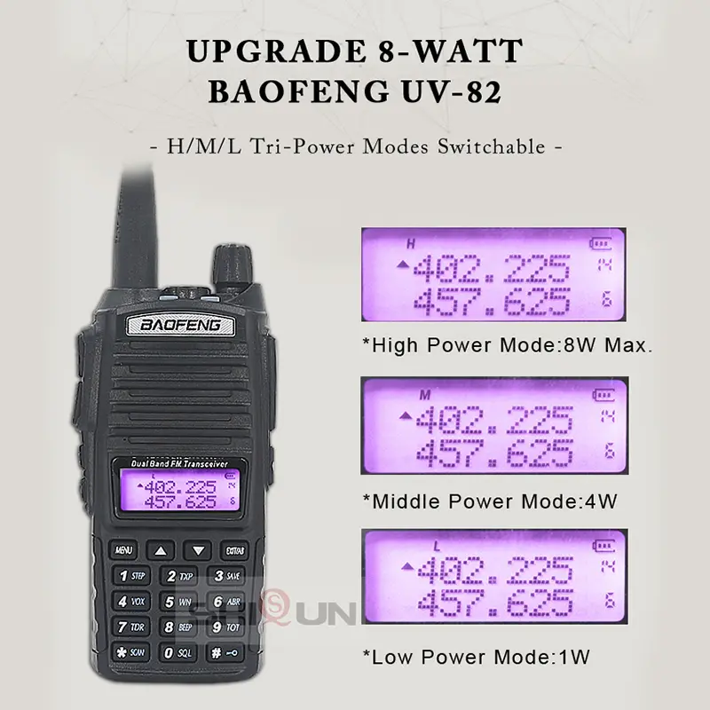 Baofeng Walkie Talkie 2 Way Ham radio comunicador UV 82 Dual PTT 8W 5W 10KM Dual Band UV-82 UHF VHF UV82 UV 5R 9R 13 UV16 Radios