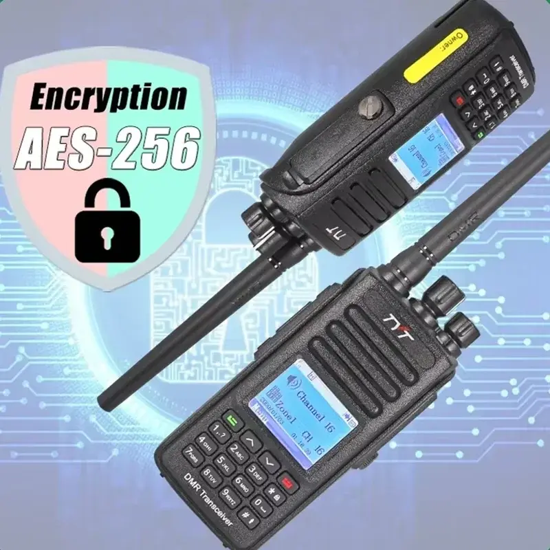 TYT MD-UV390 Plus Walkie Talkie 5W/10W GPS DMR Digital AES256 Encryption Optional IP67 Waterproof VHF UHF 3000 LCD MDUV390 Radio