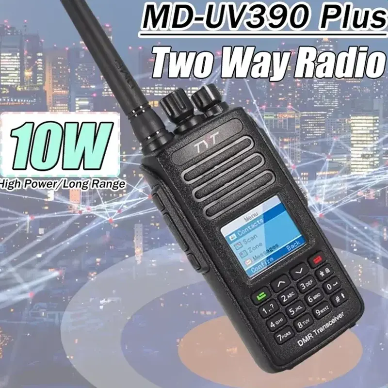 TYT MD-UV390 Plus Walkie Talkie 5W/10W GPS DMR Digital AES256 Encryption Optional IP67 Waterproof VHF UHF 3000 LCD MDUV390 Radio