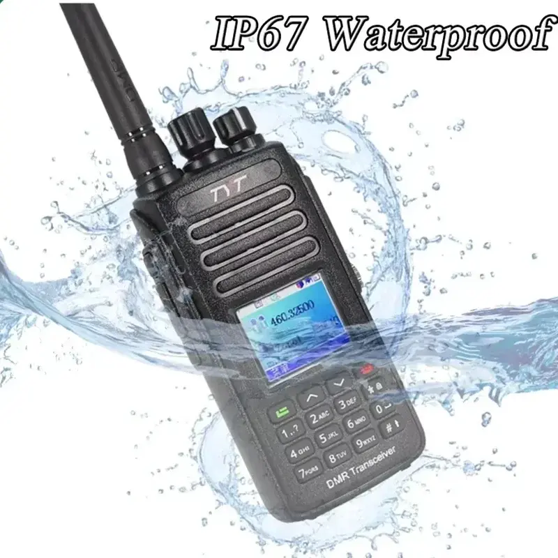 TYT MD-UV390 Plus Walkie Talkie 5W/10W GPS DMR Digital AES256 Encryption Optional IP67 Waterproof VHF UHF 3000 LCD MDUV390 Radio