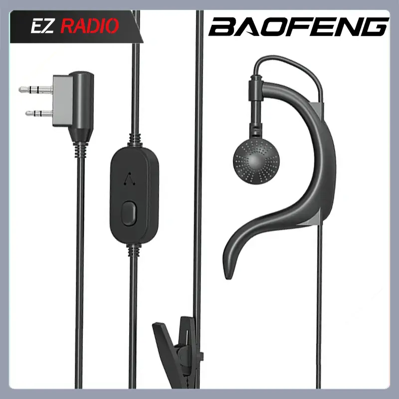 Baofeng Earpiece Headset Walkie Talkie Headphone 2-Pin K Type for UV-17 GPS UV-5RX UV-25L Quansheng UV-K6 UV-K5 CB Two Way Radio