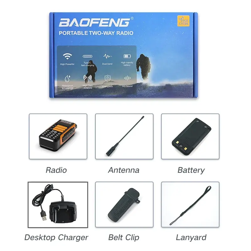 Baofeng UV-16 Plus Walkie Talkie USB C 10KM Long Range FM Dual Band USB Charger Dock Portable Transceiver Two Way Radio 워키토키 라디오