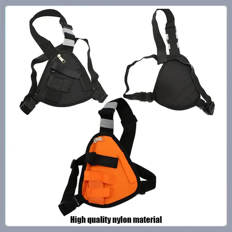 Triangle Chest Harness Shoulder Radio Holster Chest Pack Bag Adjustable Pouch Multi-function for BaoFeng UV-5RX Walkie Talkie