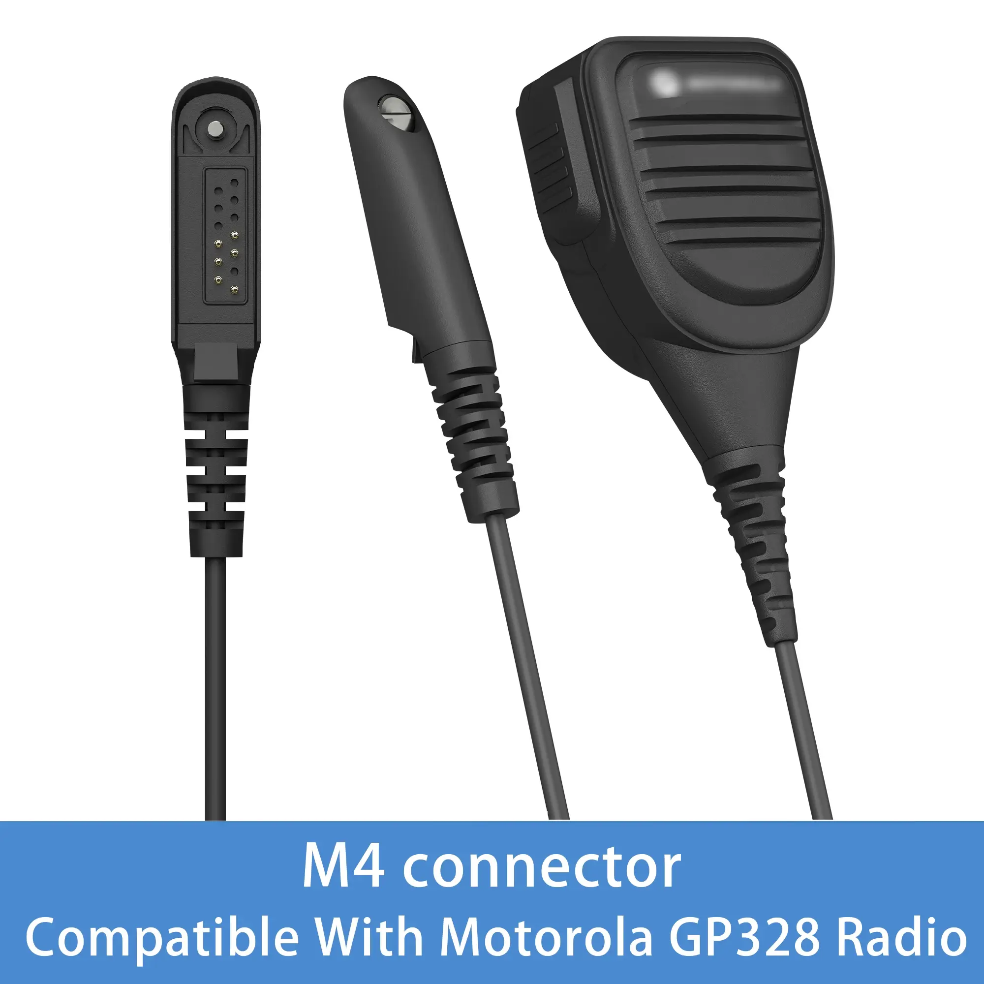 PMMN4021A Microphone Speaker Walkie Talkie Waterproof Mic Compatible with Motorola GP328 GP338 GP340 GP360 GP680 Two Way Radios