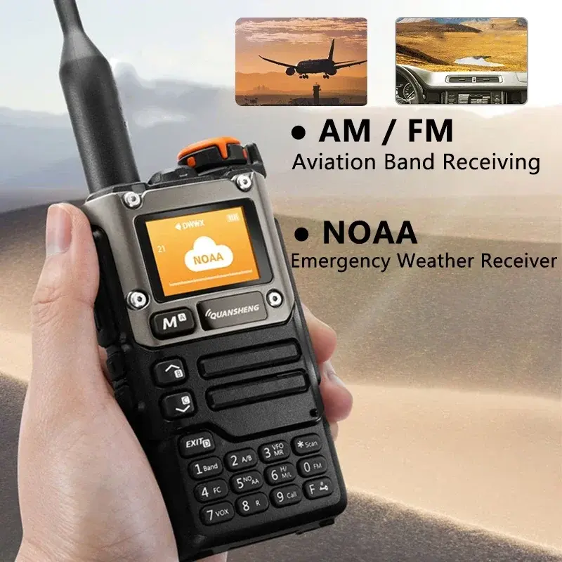 2PCS Quansheng UV-K6 Walkie Talkie 5W Air Band FM Tyep-C Charge UHF VHF DTMF Scrambler NOAA Wireless Frequency Two Way Ham Radio