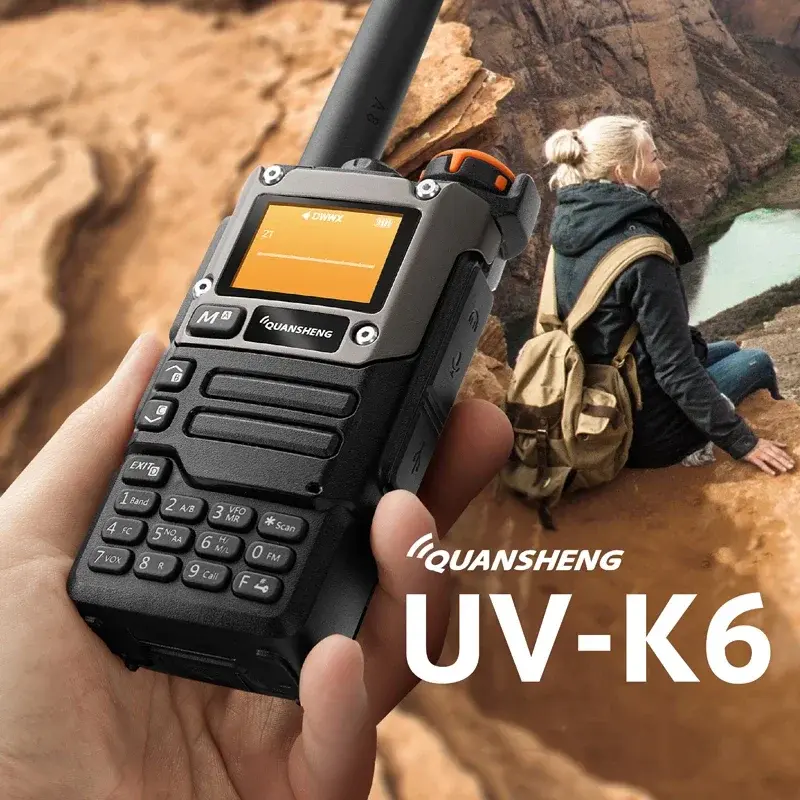2PCS Quansheng UV-K6 Walkie Talkie 5W Air Band FM Tyep-C Charge UHF VHF DTMF Scrambler NOAA Wireless Frequency Two Way Ham Radio