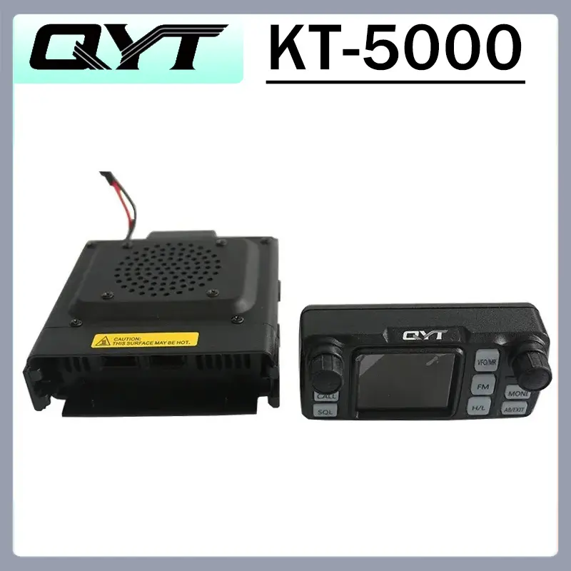 QYT KT-5000 Car Mobile Radio Separated Panel 25W 10KM VHF/UHF 136-174MHz & 400-480MHz Mini Two Way Radio Color FM Walkie Talkie