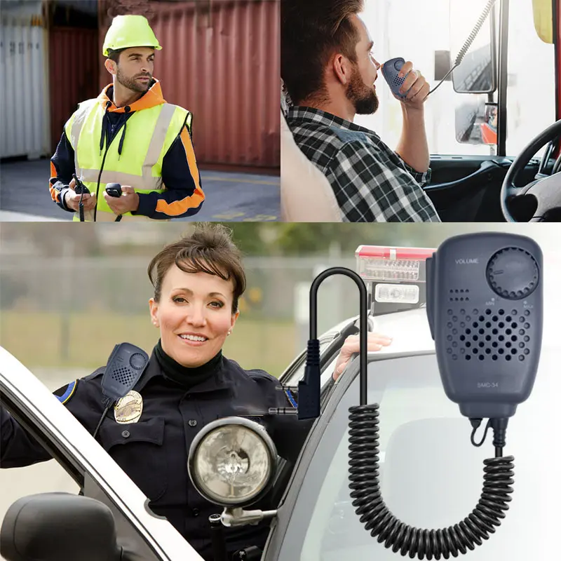 SMC34 Microphone SMC-34 Speaker PTT Adjust Volume Control Compatible With Baofeng Kenwood WOUXUN TYT QYT Walkie Talkie Speaker