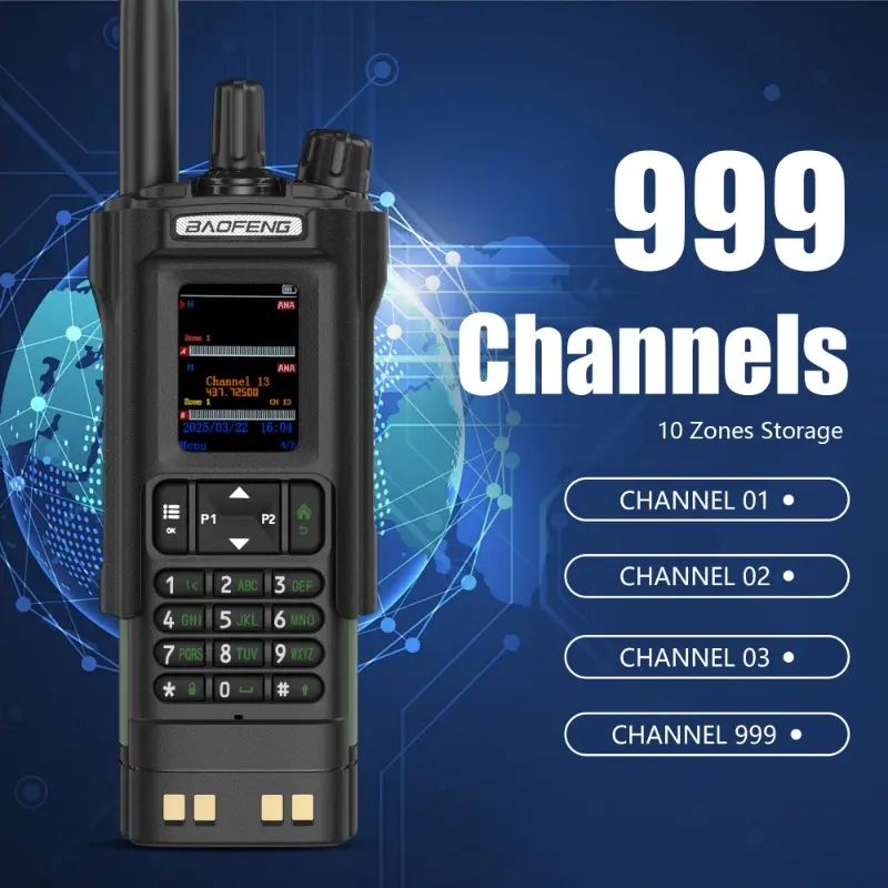 Baofeng DM-32 DMR GPS APRS 10W Analoge Digitale Walkie Talkie GMRS 999 Channel Air Band Two Way Radios DM32 Come With Belt Clip
