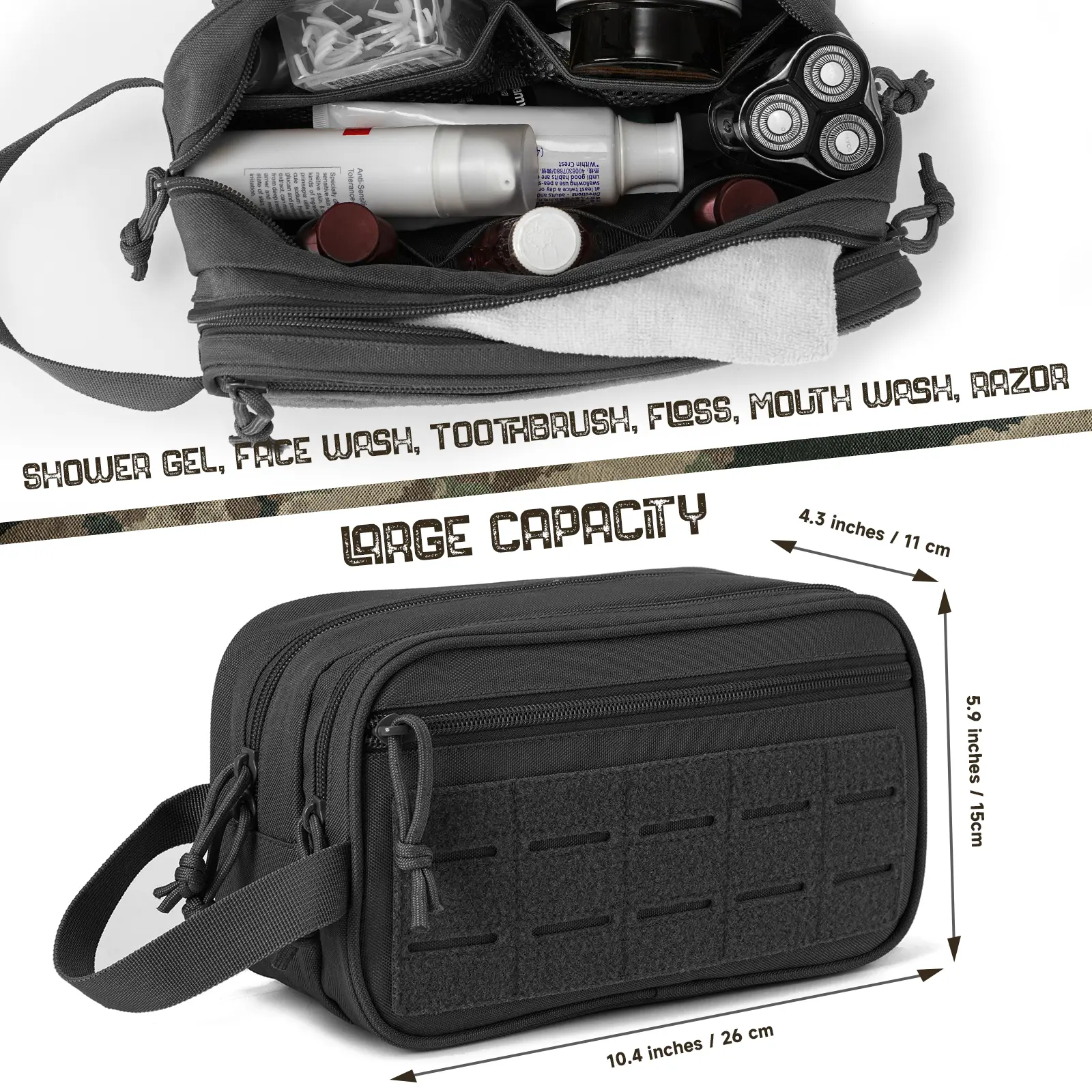 Men/women Tactical Toiletry Mens Shaving Kit Travel shower Bags camping equipment belt bag Pouches Small Hanging Dopp Kit