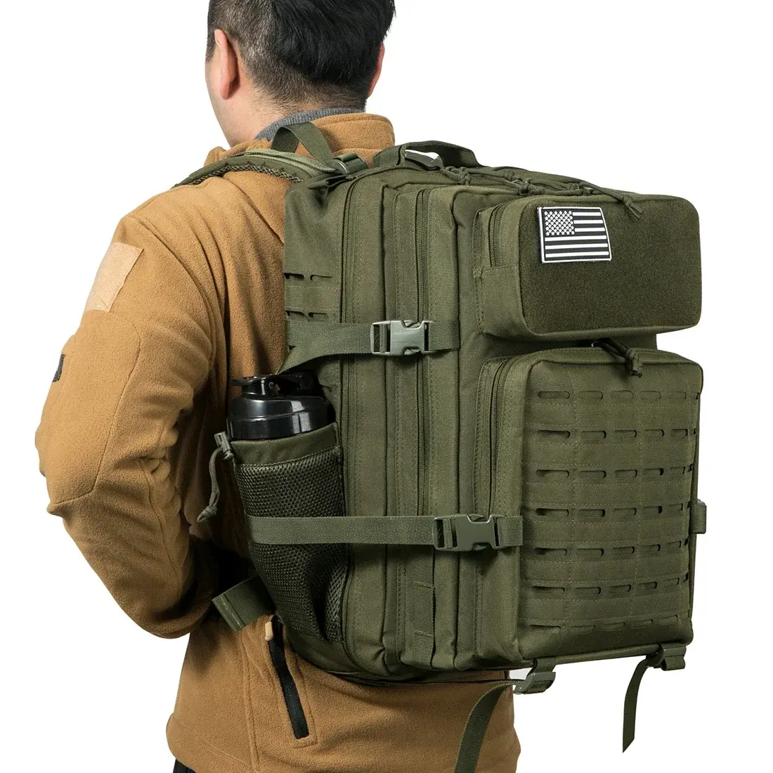 25L/45L Tactical Backpack for Women/men survival Laser Cut Molle Daypack Rucksack School backpack with Dual Cup Holder back pack