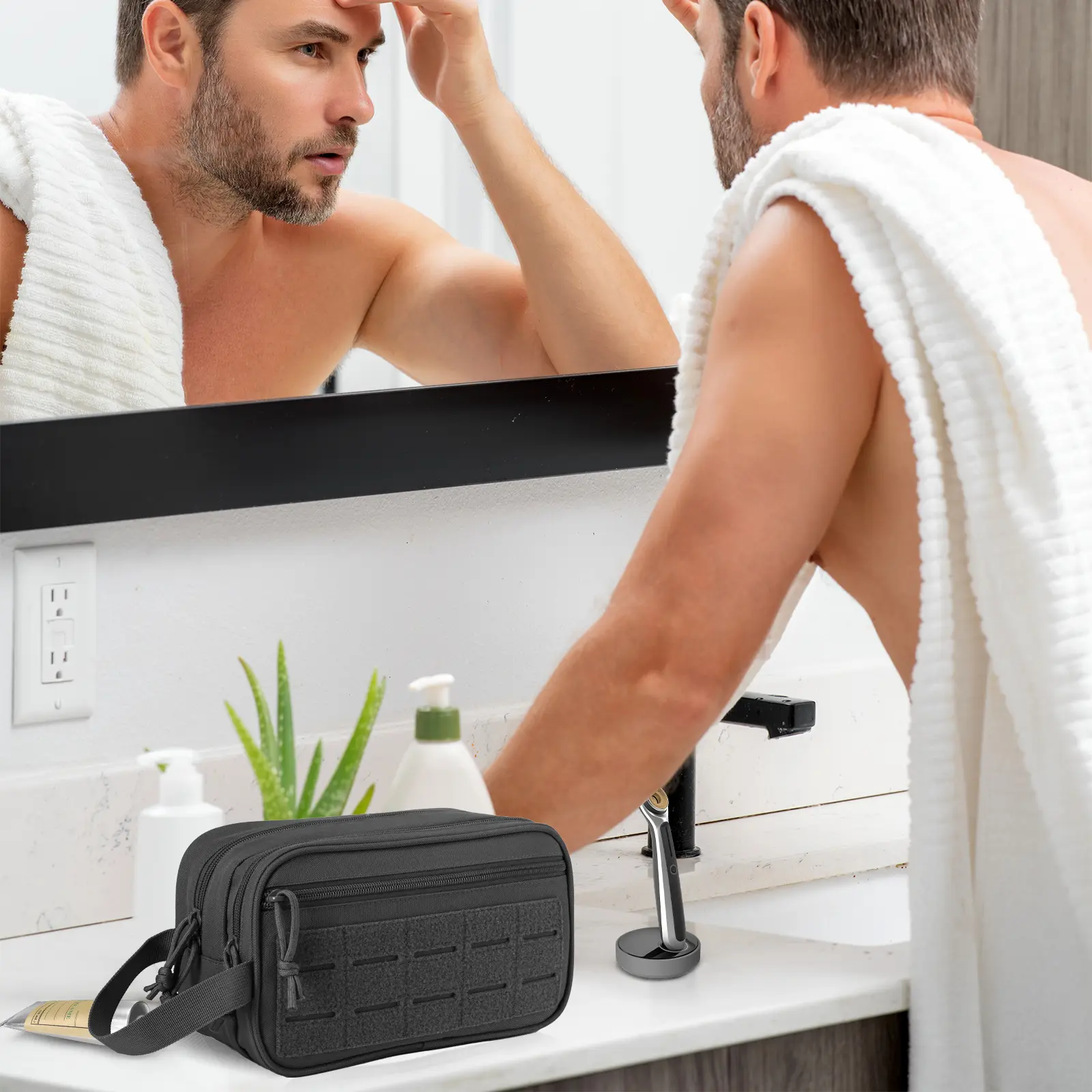 Men/women Tactical Toiletry Mens Shaving Kit Travel shower Bags camping equipment belt bag Pouches Small Hanging Dopp Kit