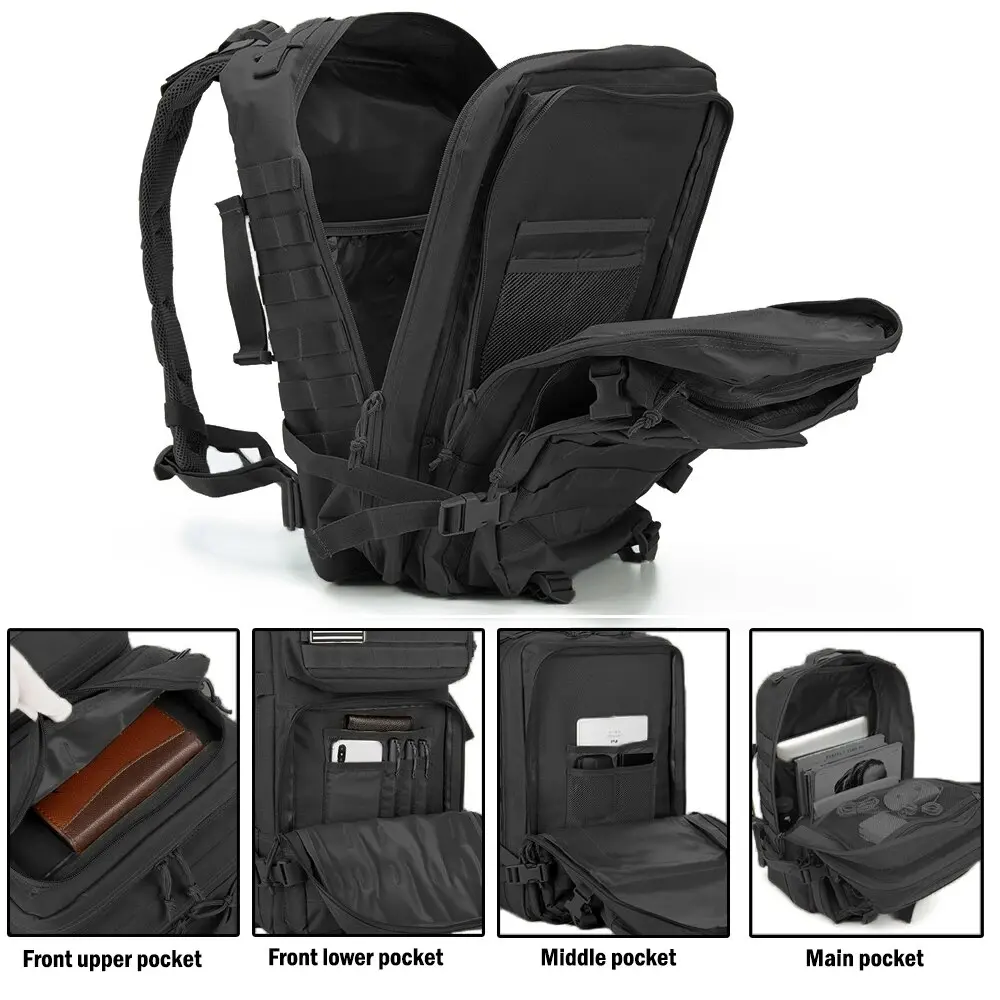 50L Man Tactical Backpacks Survival Traveling Bags Hking Outdoor 3P Assault Pack EDC Molle Pack For Trekking Hunting Bag