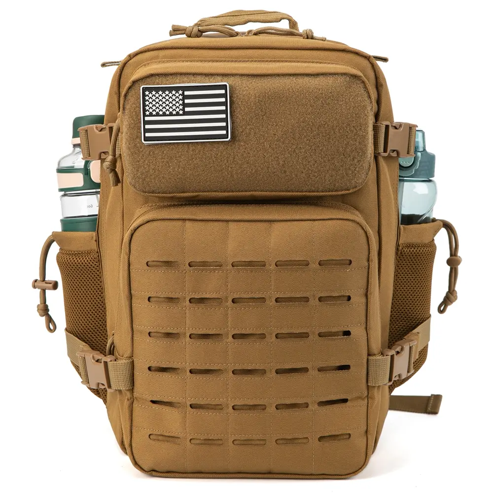 25L Tactical Backpack for Men and Women Survival Assault Pack Bag Hiking Small School Outdoor Rucksack with Bottle Holder