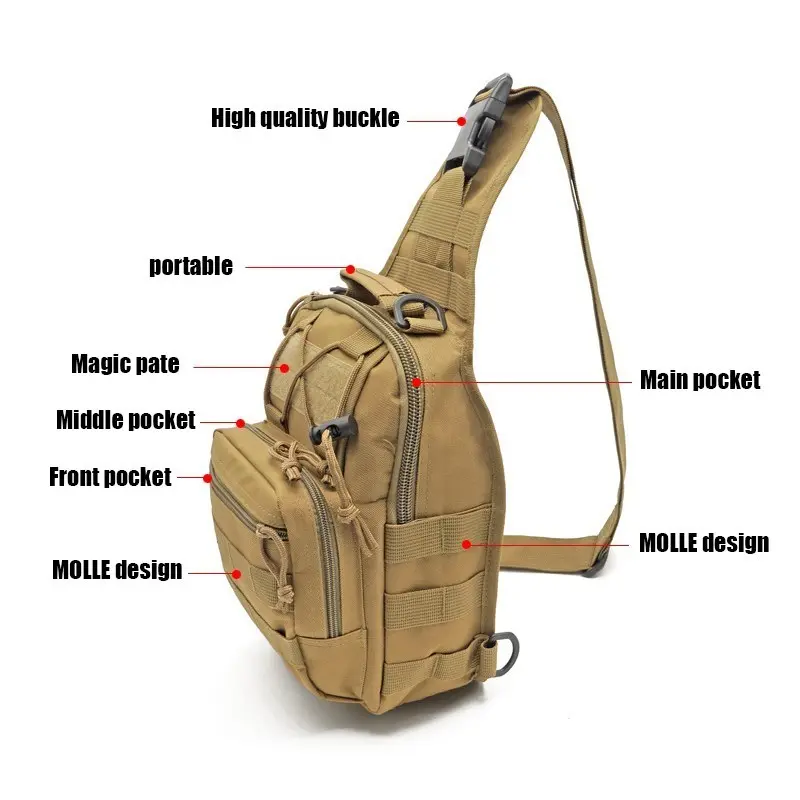Tactical Shoulder Backpack Rover EDC Outdoor Sling Bag Waterproof Hiking Trekking Camping Pack Range Bag survival Daypack
