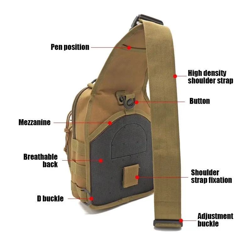 Tactical Shoulder Backpack Rover EDC Outdoor Sling Bag Waterproof Hiking Trekking Camping Pack Range Bag survival Daypack