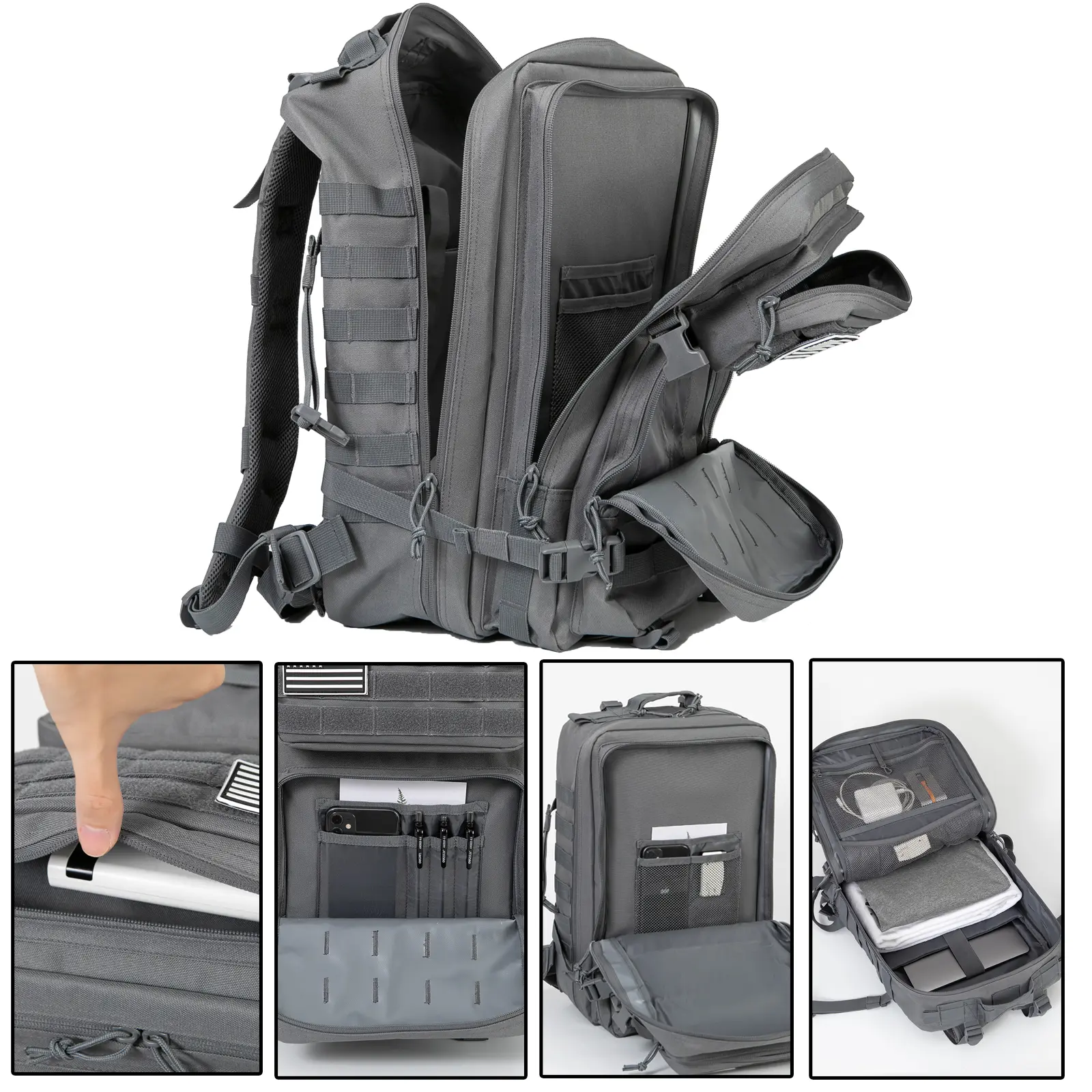 45L Tactical Backpack Molle for survival Assault Pack CCW 3 Day survival Bag Hiking Treeking Rucksack heavy duty backpack