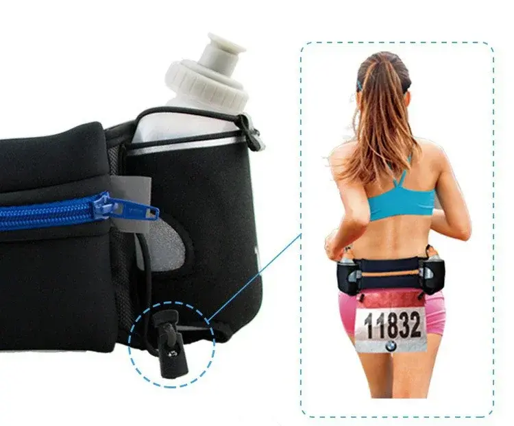 Trail Running Waist Pack For Man/Woman Marathon Phone Water Bottle Sports Fanny Pack Fitness Dual Pocket Running Belt Waist Bag
