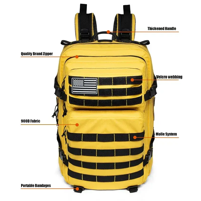 45L Tactical Backpacks GYM Fitness Style for men/women Outdoor Training Molle Survival Bag Hiking Trekking Rucksack