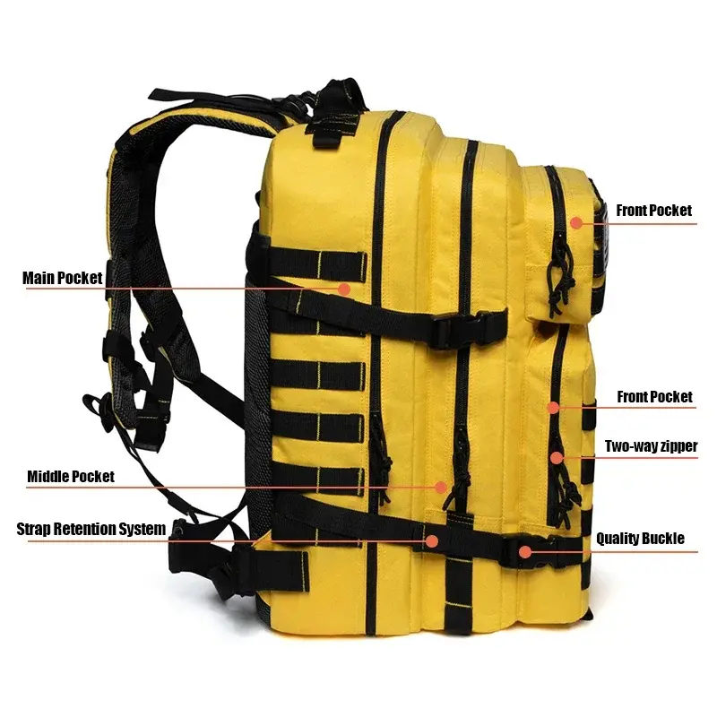 45L Tactical Backpacks GYM Fitness Style for men/women Outdoor Training Molle Survival Bag Hiking Trekking Rucksack