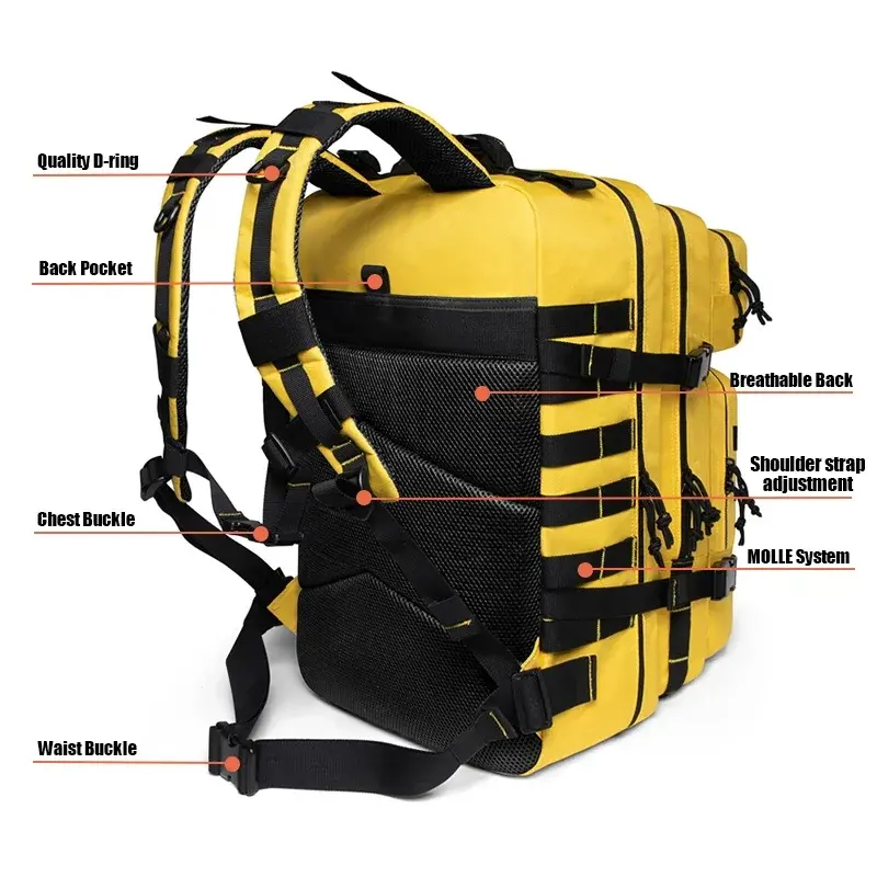 45L Tactical Backpacks GYM Fitness Style for men/women Outdoor Training Molle Survival Bag Hiking Trekking Rucksack