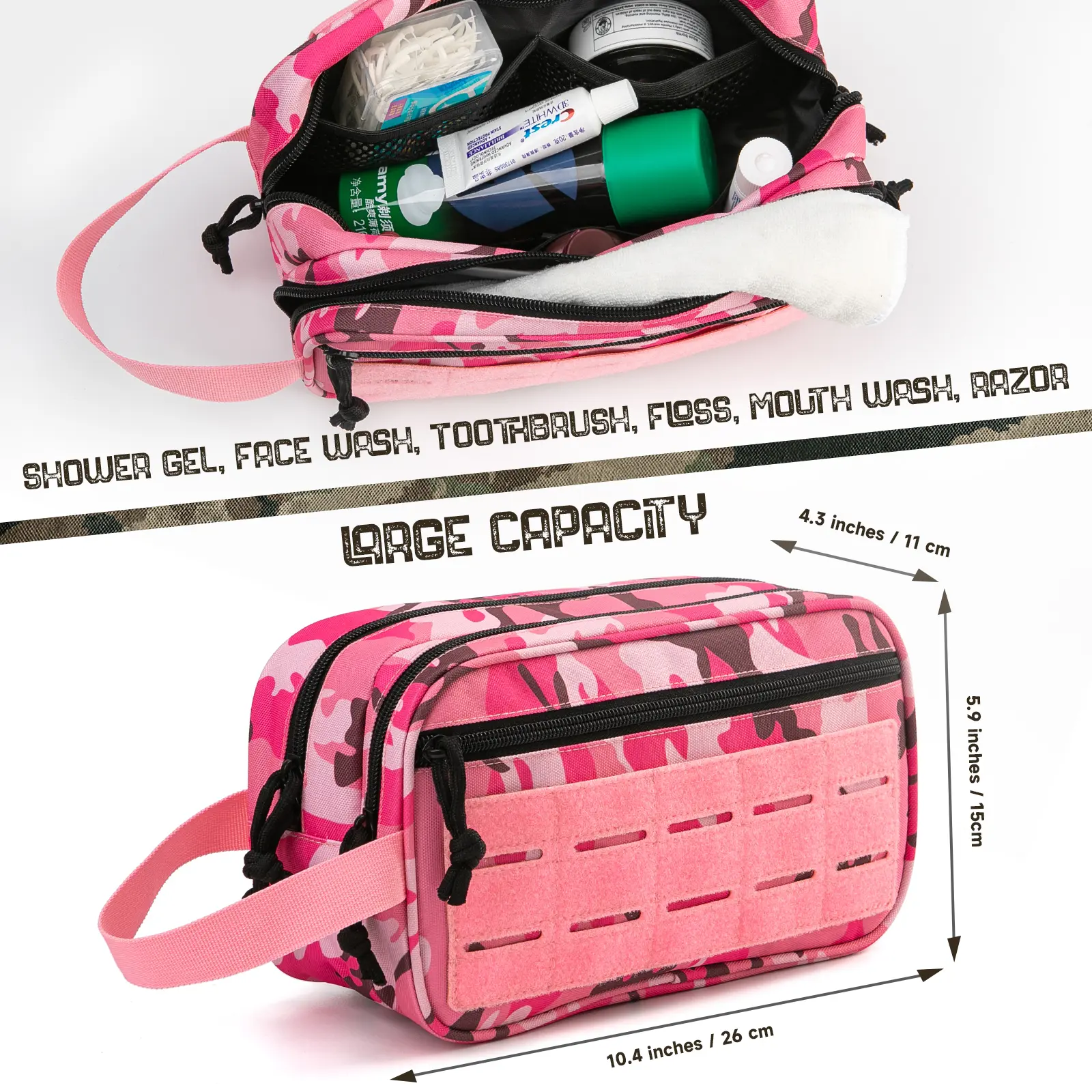 Tactical Toiletry Bag For Women Hygiene Bag EDC Tool Molle Pouches Small Dopp Kit Mens Shaving Kit Travel shower Bag